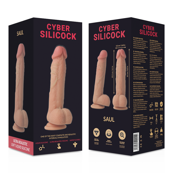 CYBER SILICOCK - SAUL SILICONE LIQUIDE SOUPLE ULTRA RÉALISTE 21 CM -O- 4.2 CM - – Image 7