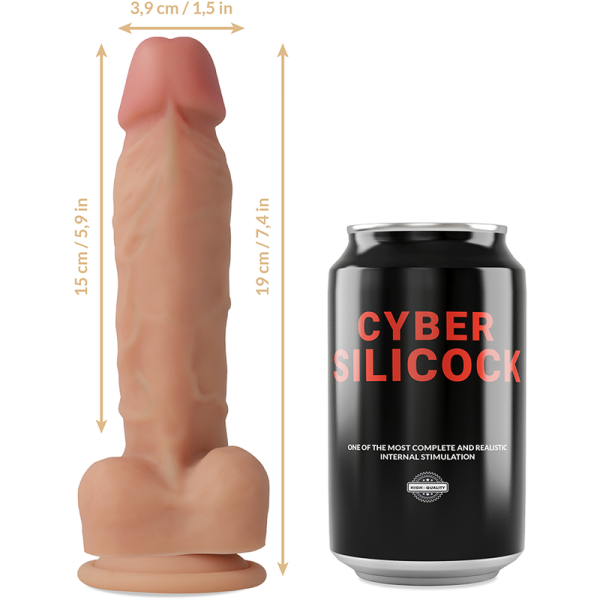 CYBER SILICOCK - STRAP-ON LIQUIDE SILICONE OLIVER AVEC 3 ANNEAUX GRATUITS 19 CM -O- 3.9 CM - – Image 6