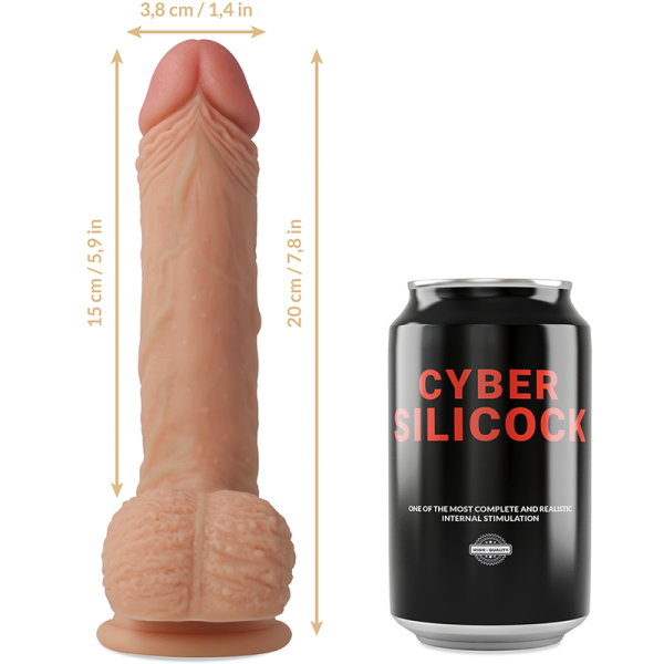 CYBER SILICOCK - STRAP-ON FREEMAN LIQUIDE SILICONE AVEC 3 ANNEAUX GRATUITS 20 CM -O- 3.8 CM - – Image 6