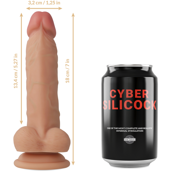 CYBER SILICOCK - STRAP-ON JUDE SILICONE LIQUIDE AVEC 3 ANNEAUX GRATUITS 18 CM -O- 3.2 CM - – Image 6