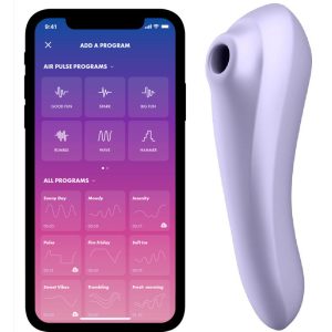 SATISFYER - VIBRATEUR DUAL PLEASURE AIR PULSE MAUVE -