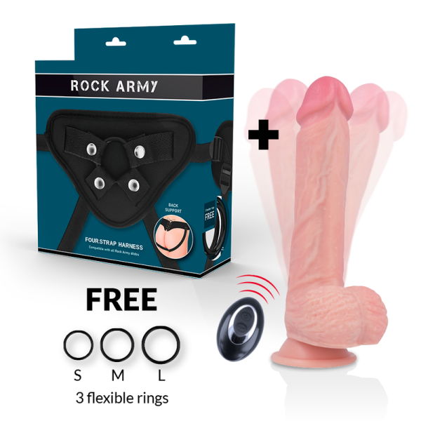 ROCKARMY - HARNAIS + VIBRATEUR SILICONE LIQUIDE PREMIUM TÉLÉCOMMANDE APACHE 20.5 CM -O- 4.62 CM - – Image 2