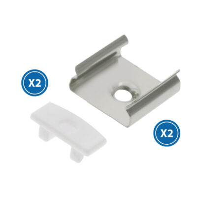 Pack 2 Chevilles et 2 agrafes pour Profil LM3707 - Ledme - LM3707A
