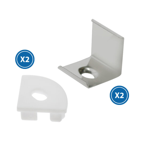 Pack 2 Chevilles et 2 agrafes pour Profil LM3715 - Ledme - LM3715A