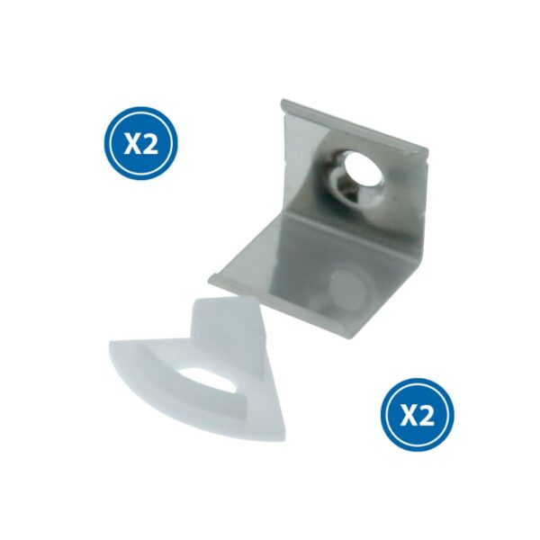 Pack 2 Chevilles et 2 agrafes pour Profil LM3713 - Ledme - LM3713A