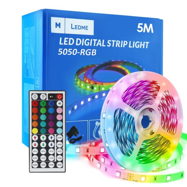 Pack Ruban LED 12V 5050 30L RGB - 5 mètres RGB - Ledme - LM2404