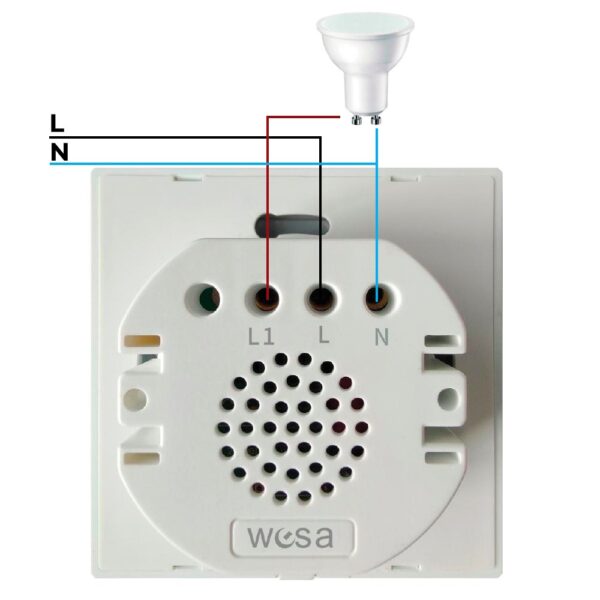 Interrupteur Tactile Simple - DSC Blanc - Ledme - FCM-01-W – Image 2