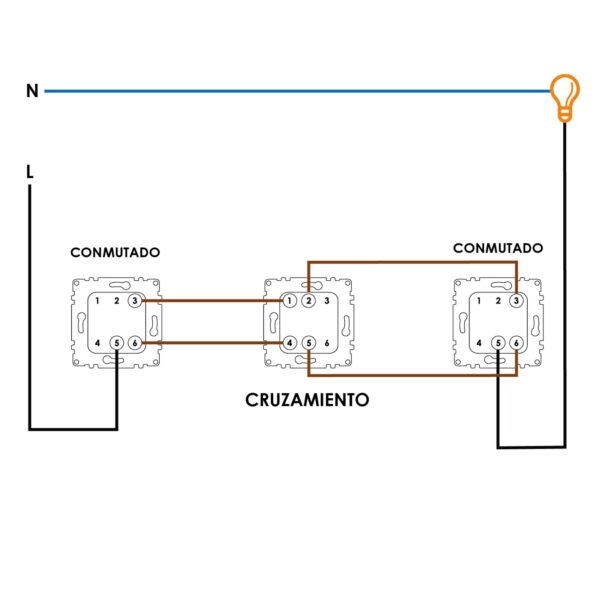 Interrupteur croisé simple encastré - EP Noir - Ledme - EP-26-B – Image 2