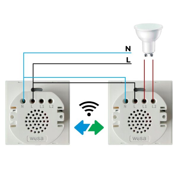 Interrupteur tactile simple avec WIFI - DSC Blanc - Ledme - BD-01WSCM-W – Image 2