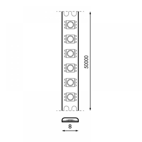 Bande Led 24V Dc CobMaori Ip20 256 Led/m - 5 Mètres 6500K - Ledme - LM2822 – Image 2