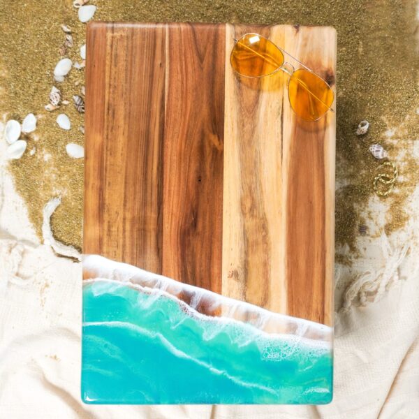 Planches à pain en acacia  -  Caribbean Blue  - LYNN & LIANA