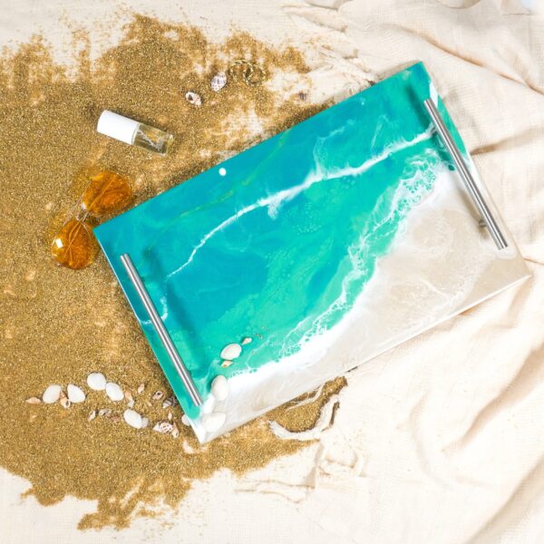 Plateau de service en acrylique  -  Caribbean Blue  - LYNN & LIANA