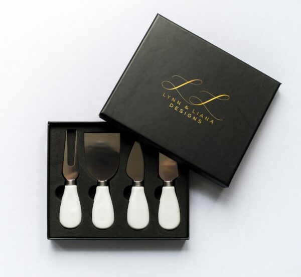 Ensembles de couteaux à fromage  -  White Ceramic Handle  - LYNN & LIANA