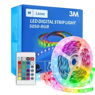 Pack Ruban LED 12V 5050 30L RGB - 3 mètres RGB - Ledme - LM2402