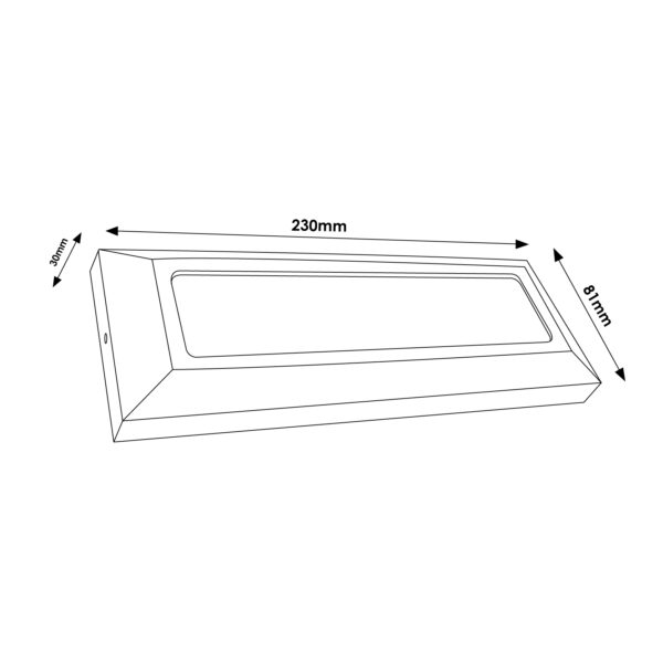 Balise de Surface Led Murale Longue Rectangulaire Blanche 5W IP54 3000K - Ledme - LM6104 – Image 2