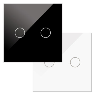Interrupteur tactile double simple - DSC Blanc - Ledme - FCM-02-W
