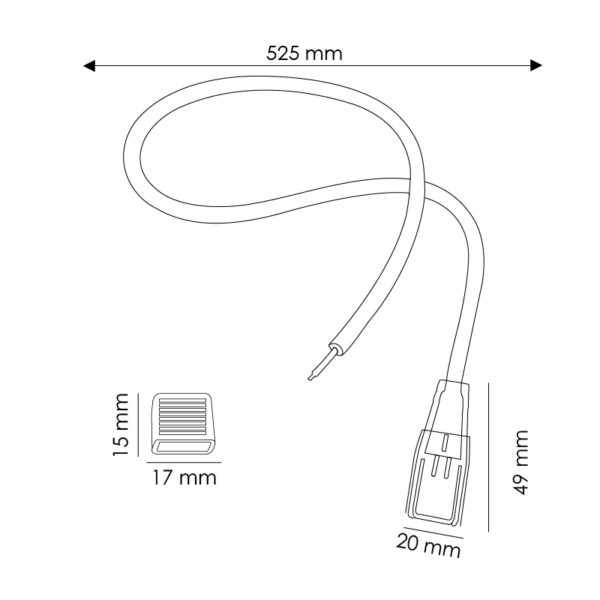 Câble adaptateur serti pour Ruban LED 220VAC Como - Ledme - LM2357 – Image 2