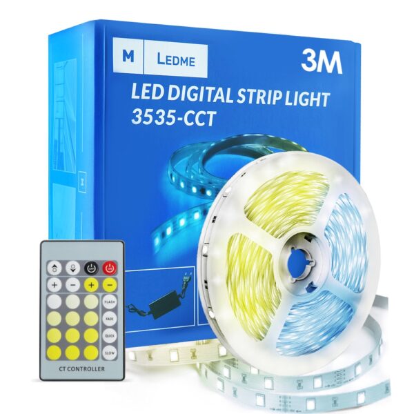 Pack Ruban LED 12V 3535 60L - 3 mètres CCT - Ledme - LM2401