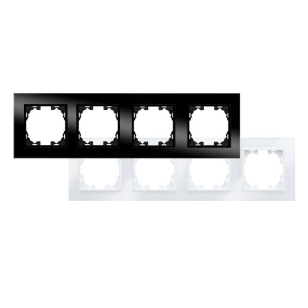 Cadre en verre pour 4 modules - FB Noir - Ledme - FB-51-B
