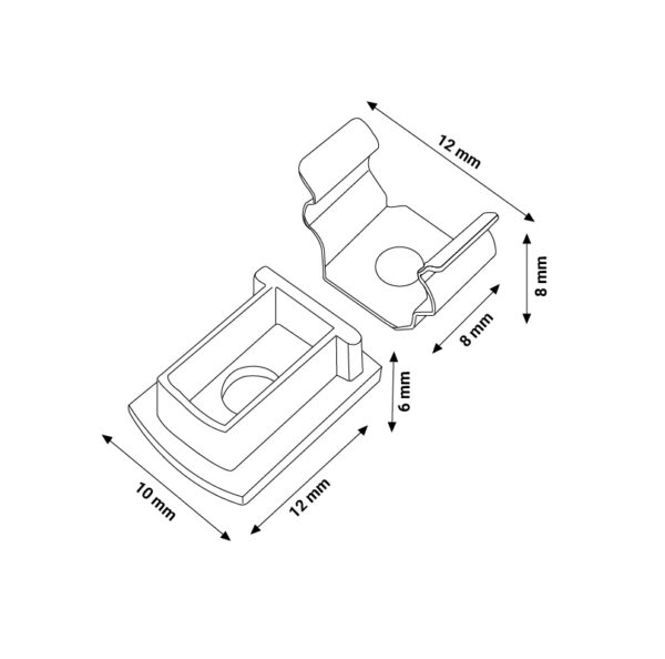 Pack 2 Chevilles et 2 agrafes pour Profil LM3747 - Ledme - LM3747A – Image 2