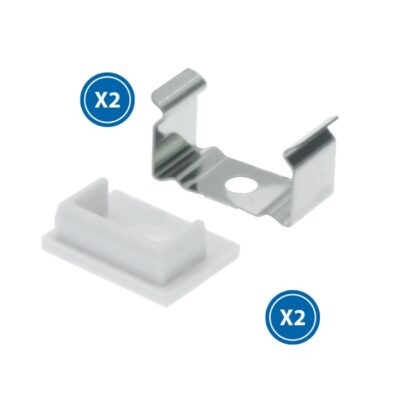 Pack 2 Chevilles et 2 agrafes pour Profil LM3727 - Ledme - LM3727A