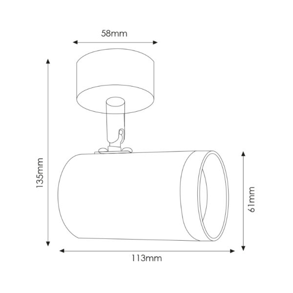 Plafonnier Orientable GU10 City 1 Spot - Ledme - LM4353 – Image 2