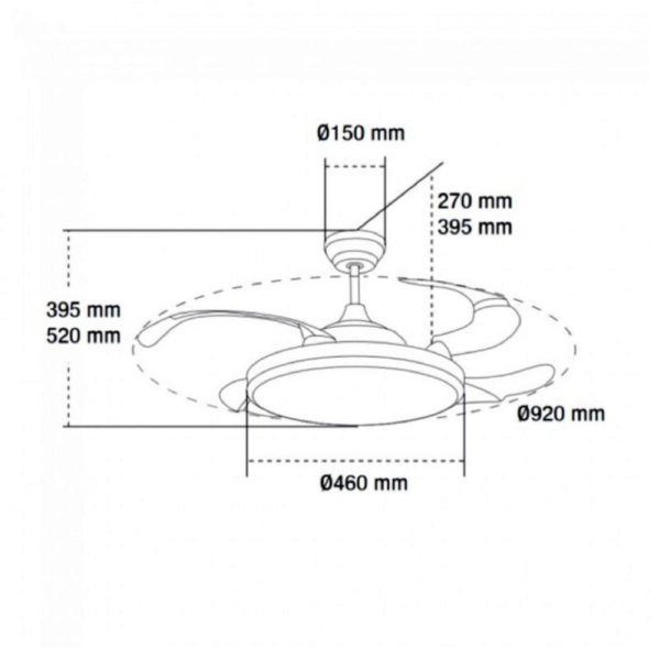Ventilateur de plafond LED Yeray Noir II - Ledme - LM8819 – Image 2