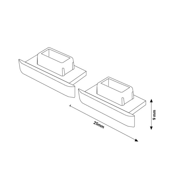 Pack 2 Bouchons pour Profil LM3809 - Ledme - LM3809A – Image 2