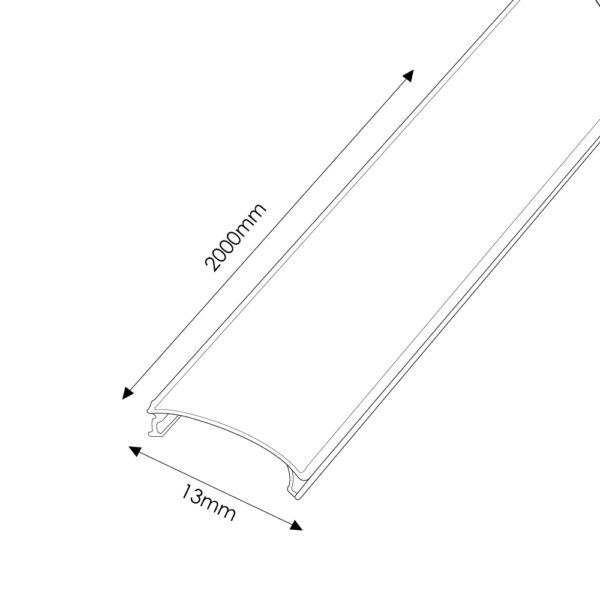 Diffuseur noir pour profil noir 13 mm - Ledme - LM3670 – Image 2