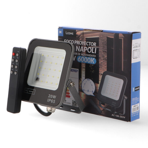 Projecteur LED Napoli 20W avec capteur de mouvement 6000K - Ledme - LM6515 – Image 3