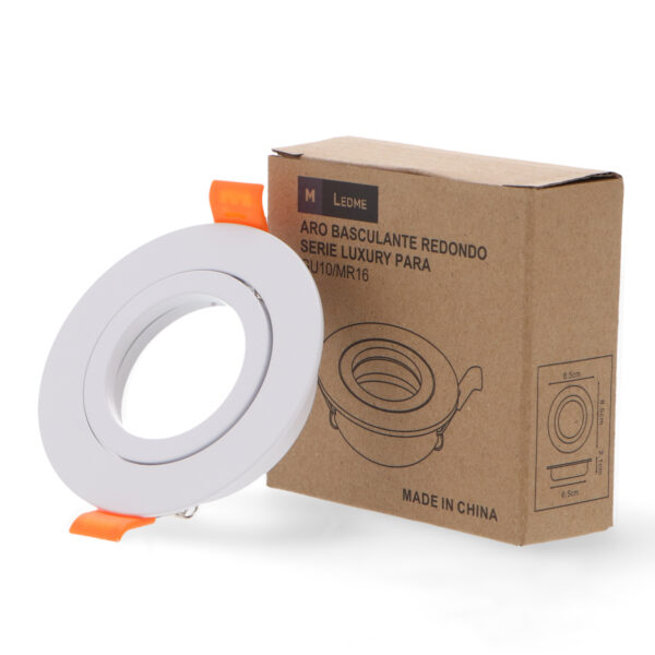 Anneau inclinable rond blanc série Luxury pour GU10/MR16 - Ledme - LM4322 – Image 3