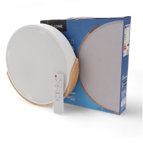 Plafon LED Bois Blanc Rond 24W CCT - Ledme - LM8284 – Image 3