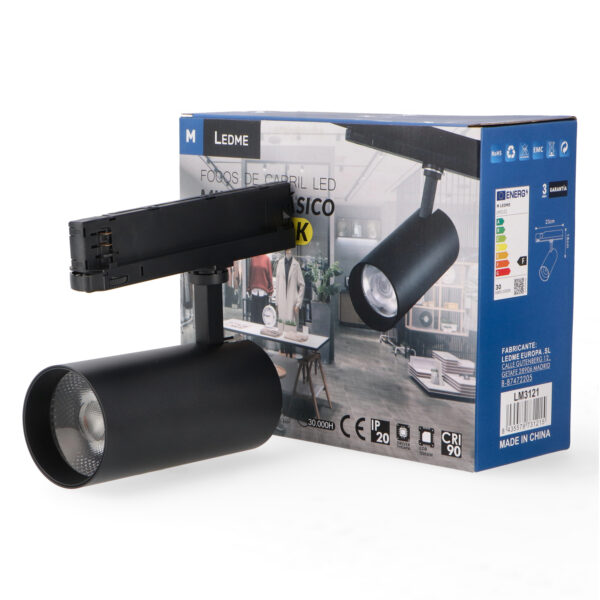 Spot LED pour rail Milan 30W Triphasé 3000K - Ledme - LM3121 – Image 3