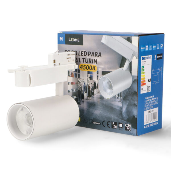 Luminaire sur Rail Led Turin Blanc 30W Triphasé 6000K - Ledme - LM3150 – Image 3