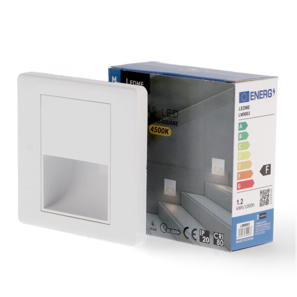 Baliza LED Empotable Nomis Carré 1,2W 4500K - Ledme - LM9003 – Image 5