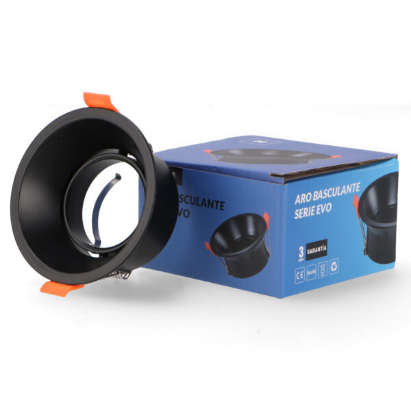 Anneau inclinable rond noir série Evo pour Gu10/mr16 - Ledme - LM4326 – Image 3