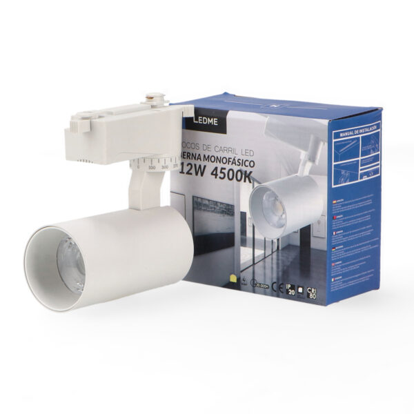 Luminaire sur rail LED Bern Blanc 12W Monophasé 6000K - Ledme - LM3105 – Image 3