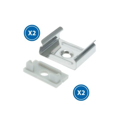 Pack 2 Chevilles et 2 agrafes pour Profil LM3753 - Ledme - LM3753A