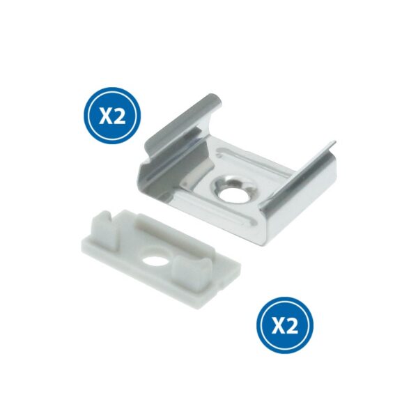 Pack 2 Chevilles et 2 agrafes pour Profil LM3753 - Ledme - LM3753A