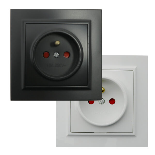 Prise Type Schuko Française - EP Noir - Ledme - EP-13-B