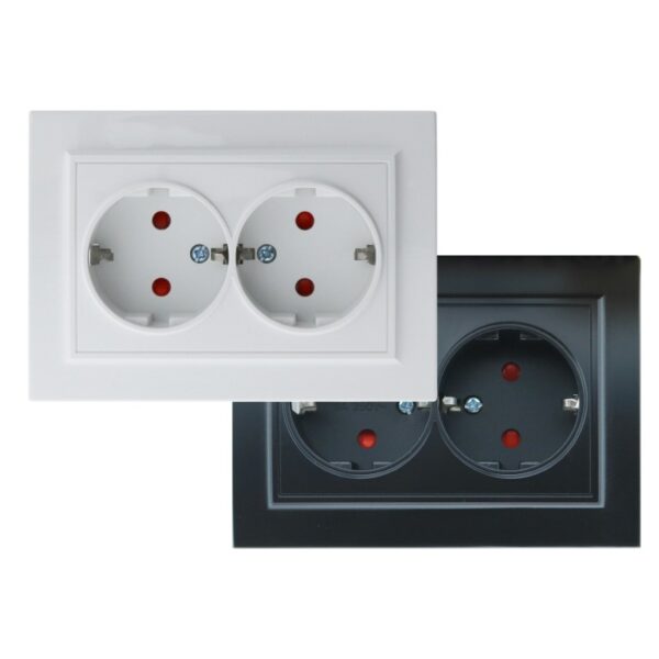 Prise Schuko Double - EP Noir - Ledme - EP-15-B