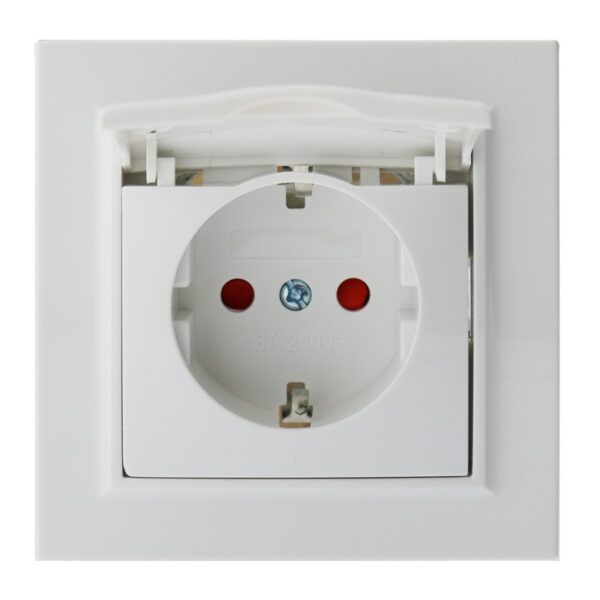 Prise de type Schuko avec couvercle - EP Blanc - Ledme - EP-18-W – Image 4