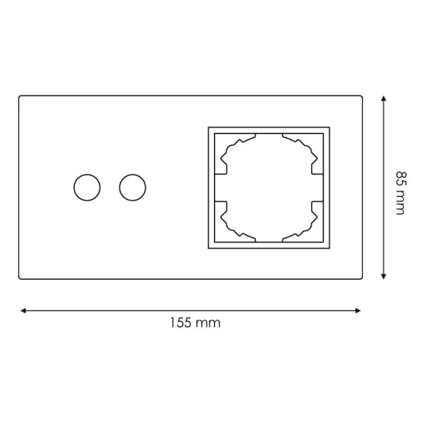 Interrupteur double tactile avec cadre simple - DSC Blanc - Ledme - FCM-18-W – Image 3