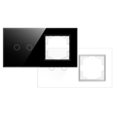 Interrupteur double tactile avec cadre simple - DSC Blanc - Ledme - FCM-18-W
