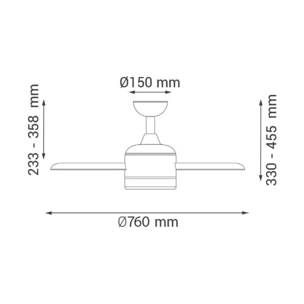 Ventilateur de plafond LED à face noire - Ledme - LM8802 – Image 2