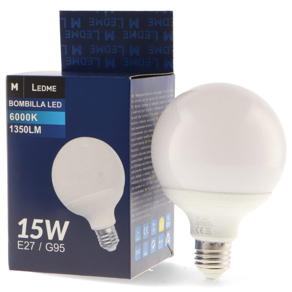 Ampoule LED E27 G95 15W 6000K - Ledme - LM7091