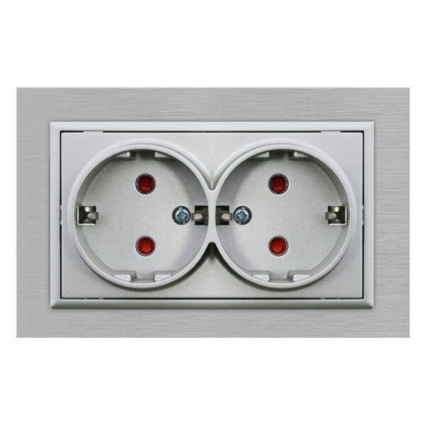 Prise encastrée double type Schuko - FL Noir - Ledme - FL-15-B – Image 4