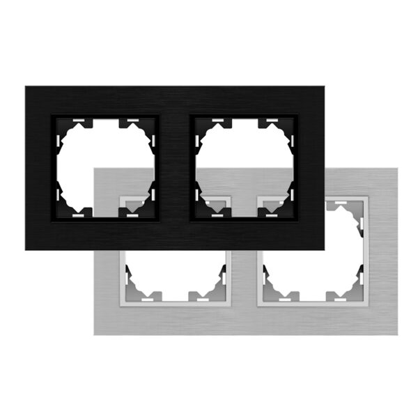 Cadre en aluminium pour 2 modules - FL Noir - Ledme - FL-49-B