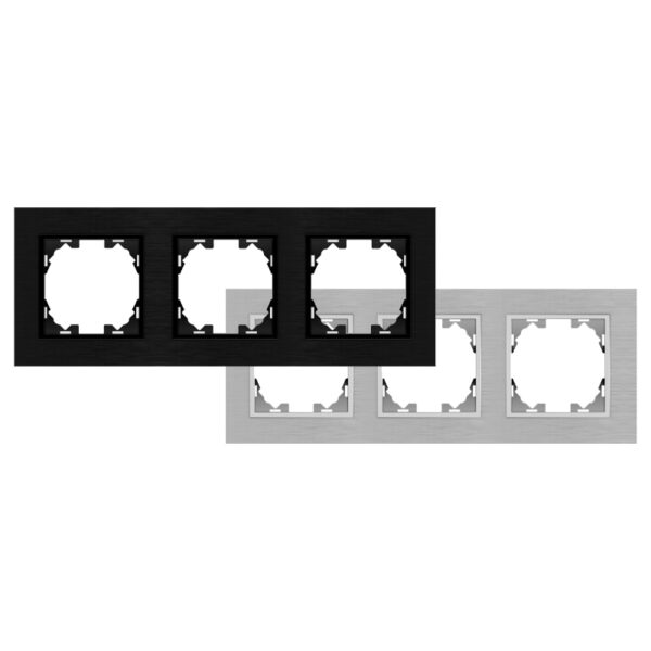 Cadre en aluminium pour 3 modules - FL Noir - Ledme - FL-50-B