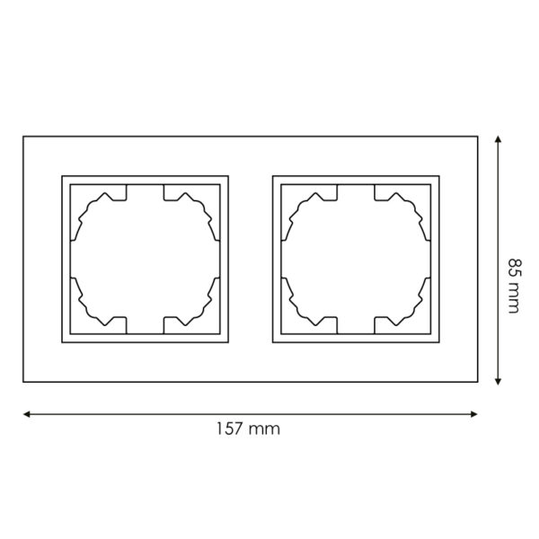 Cadre en verre pour 2 modules - FB Noir - Ledme - FB-49-B – Image 2